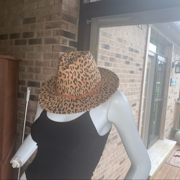 Leopard Print Felt Wool Belted Panama Hat - Picture 6 of 9
